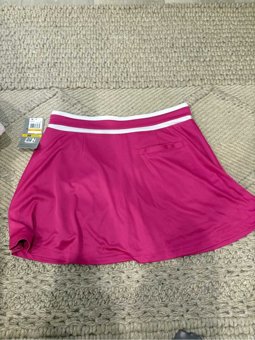 PGA Tour Hot Pink Athletic Skort with White Waistband - Picture 9 of 9
